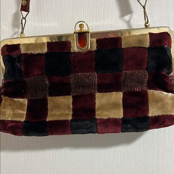 Vintage Plaid Velvet like Women's Bag - Picture 5 of 10